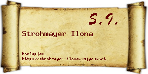 Strohmayer Ilona névjegykártya
